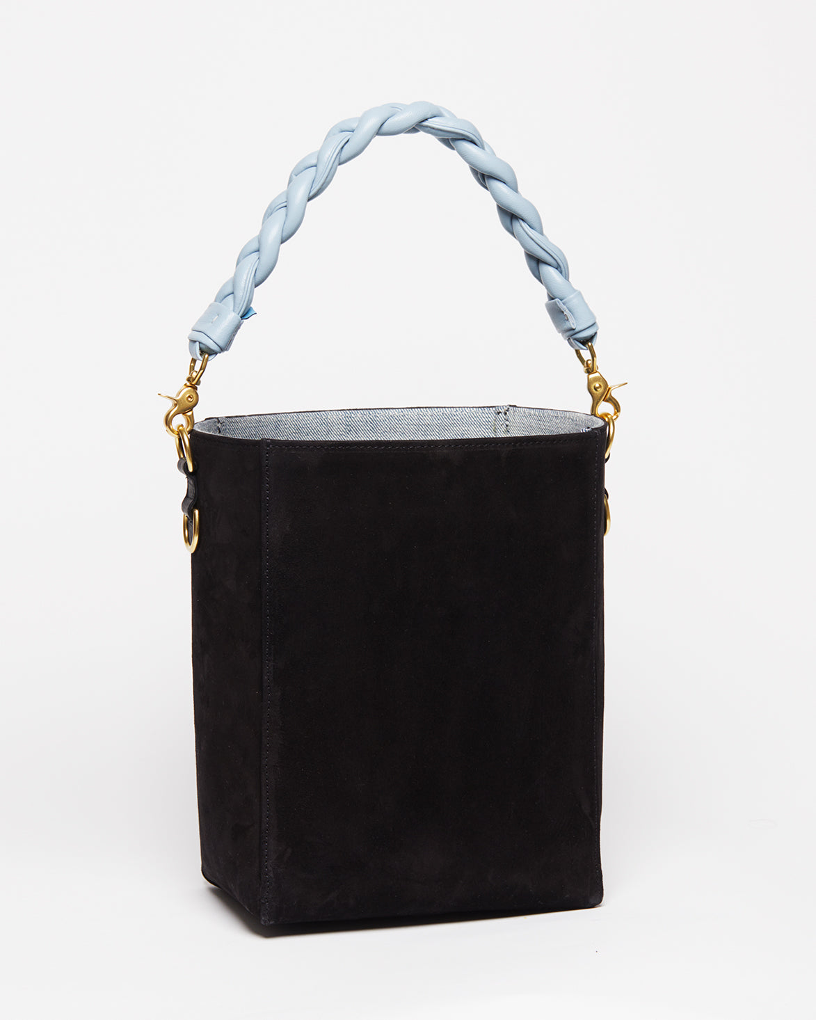 Black Suede / Sky French Braid