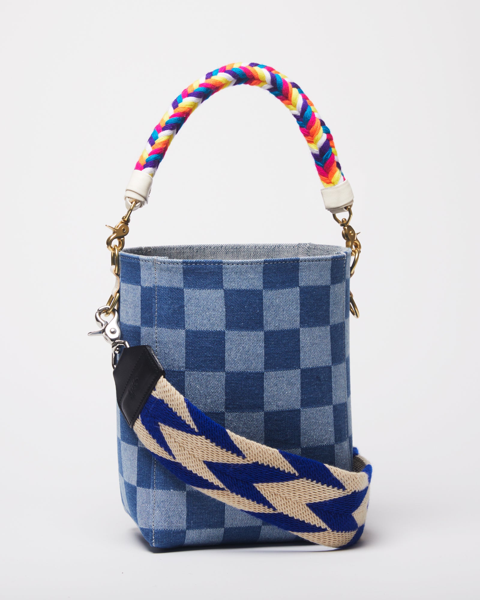 Checkerboard Denim / Rainbow