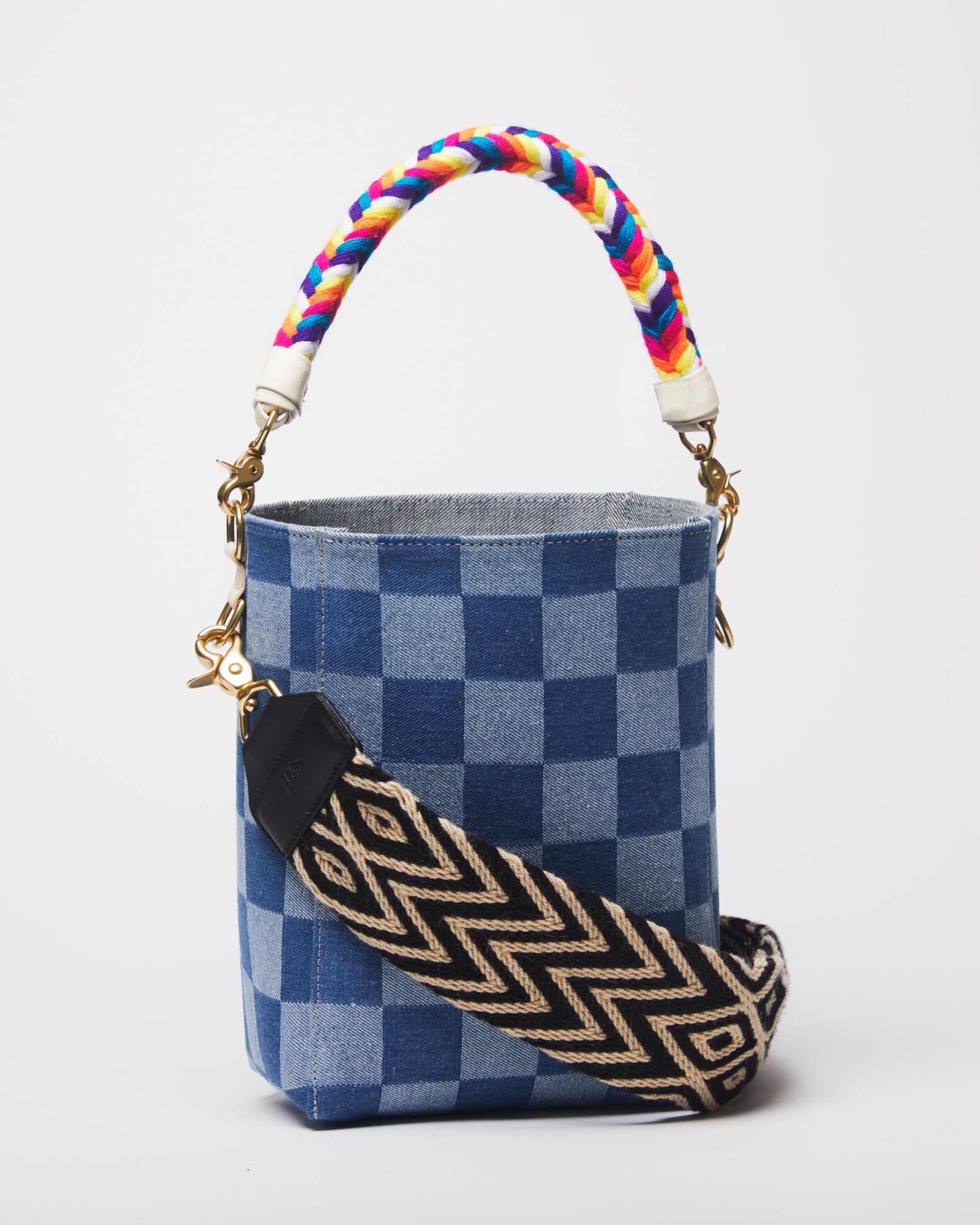 Checkerboard Denim / Rainbow