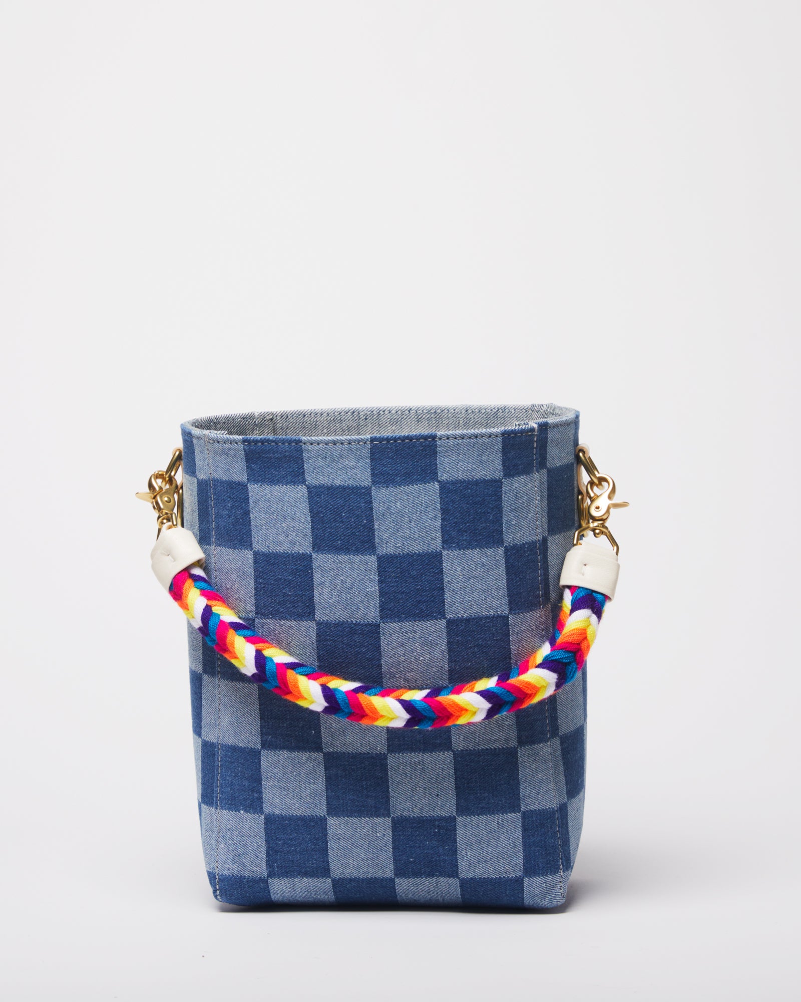 Checkerboard Denim / Rainbow