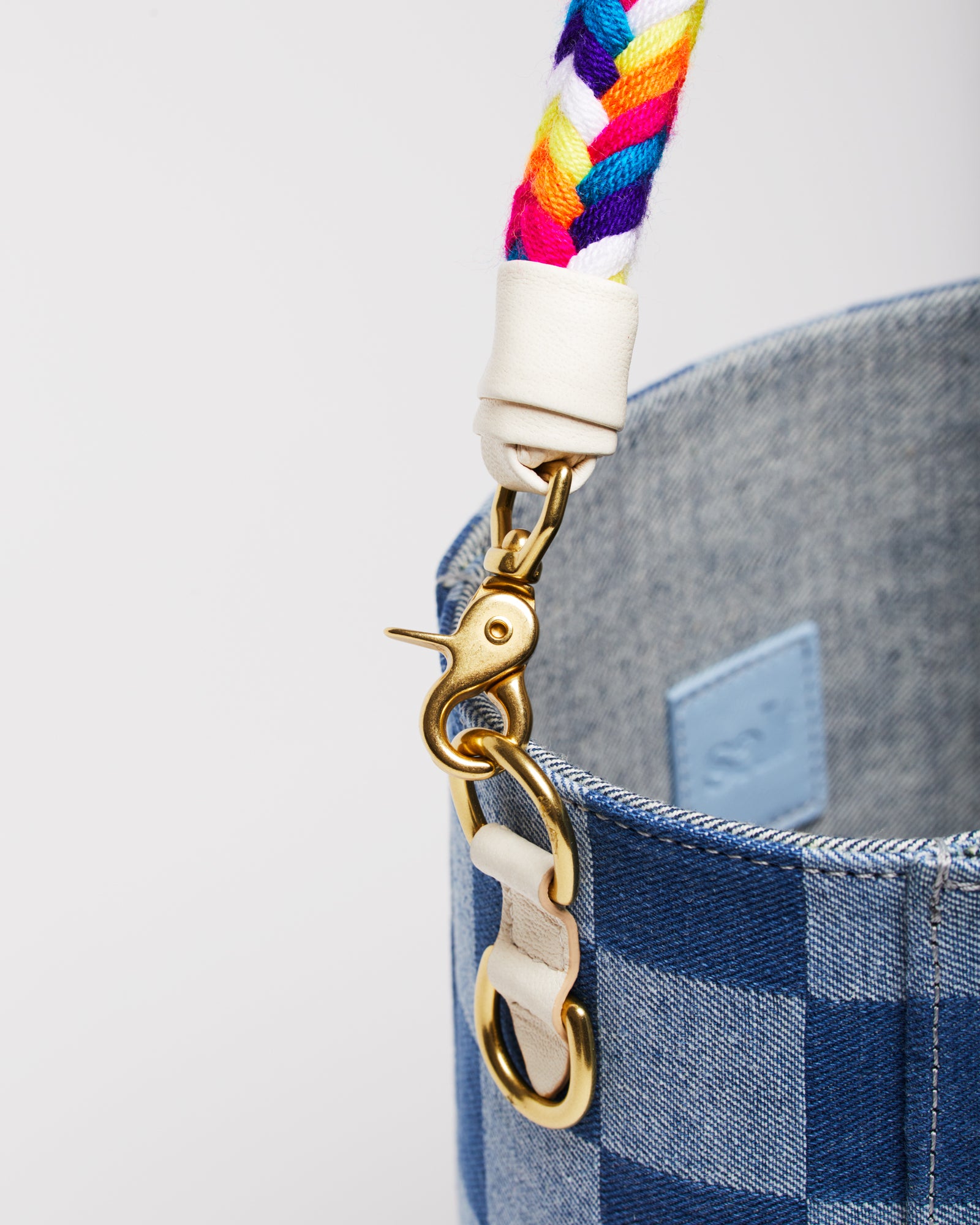 Checkerboard Denim / Rainbow