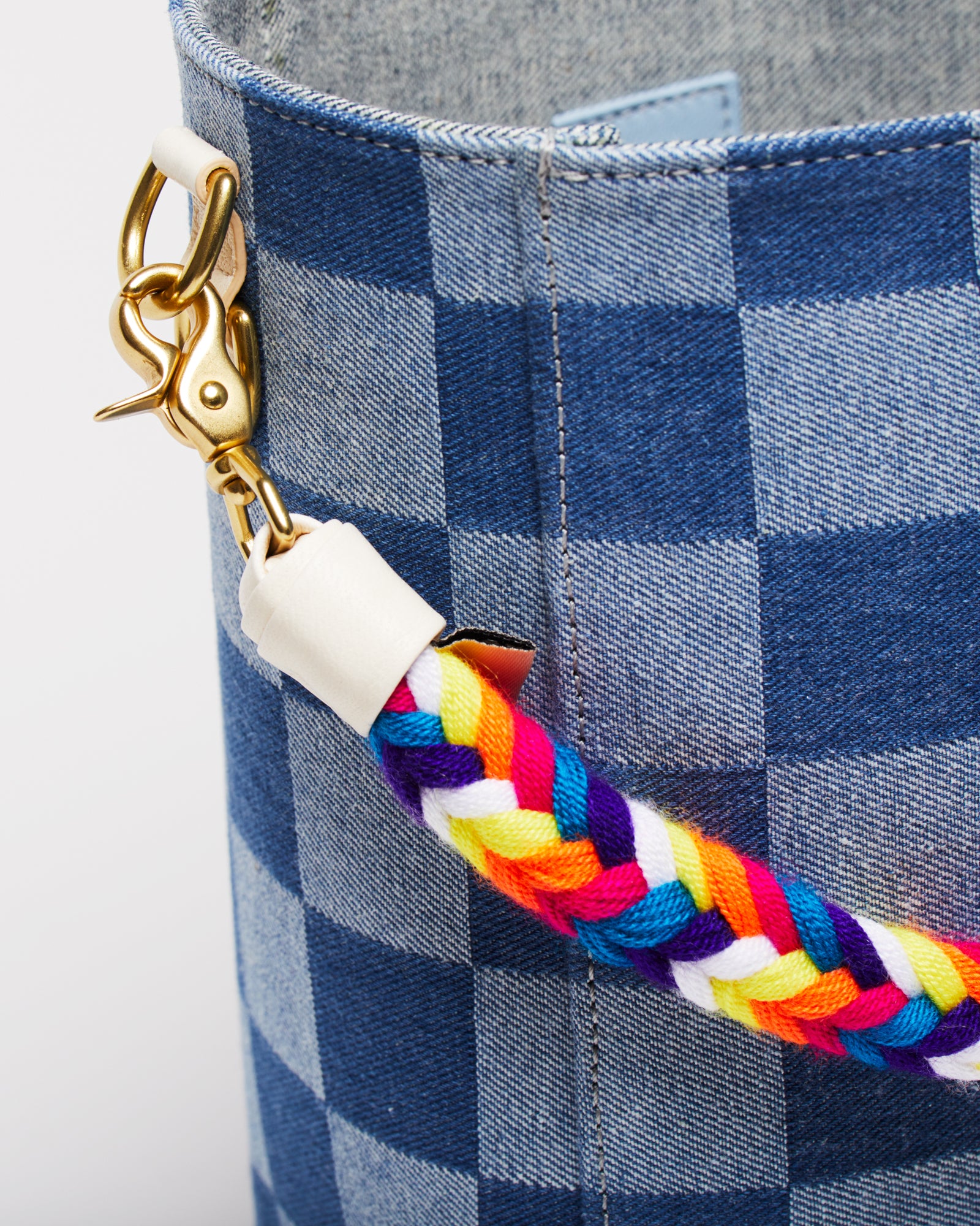 Checkerboard Denim / Rainbow